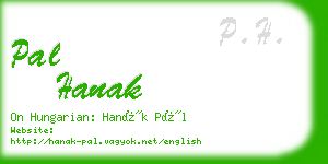 pal hanak business card